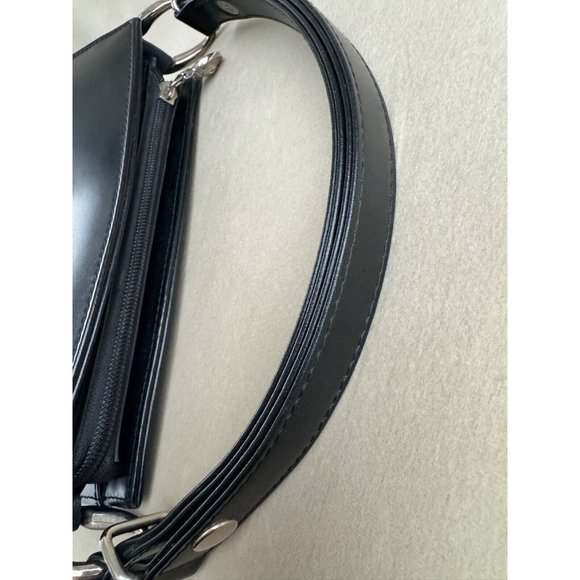 Gianni Versace Vintage Silver Medusa Tote Bag Black PU Leather - Picture 11 of 16